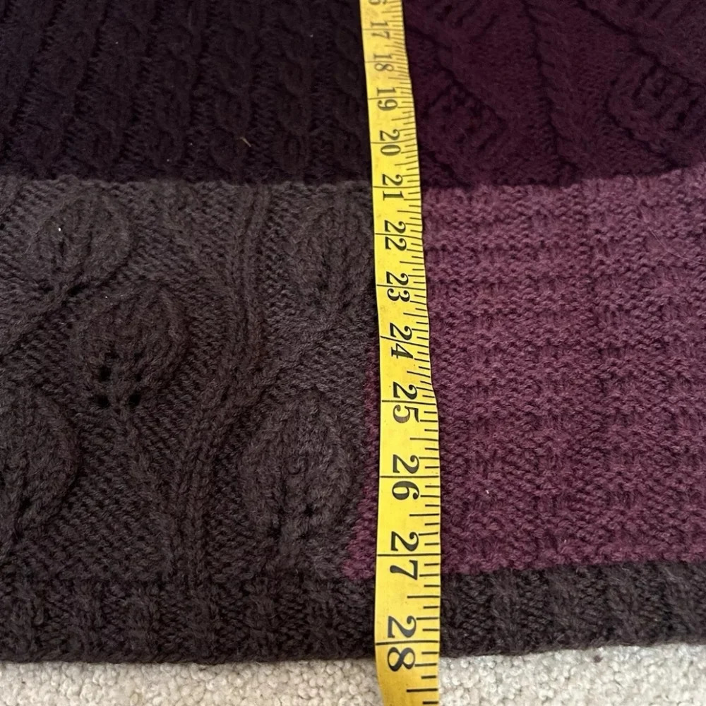 L.L.Bean Wool Patchwork Sweater Multicolored purp… - image 5